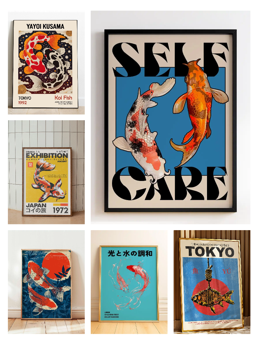 Japanese Red Koi Fish Canvas P - огляд і ціна Japanese Lifestyle Gifts